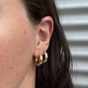 10 mm-oorbellen van massief 10 kt/14 kt/18 kt geelgoud