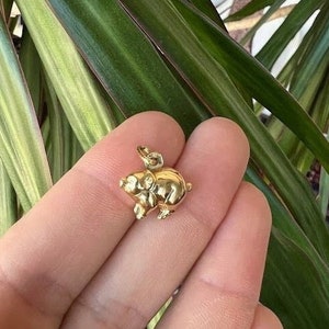 Lucky pig charm in solid 14K yellow gold