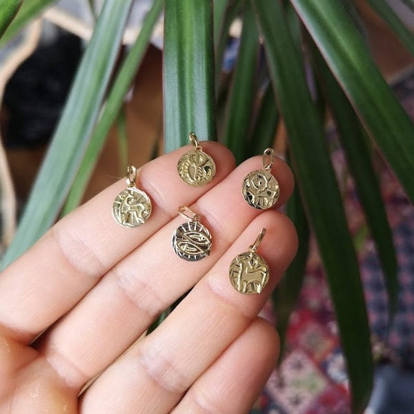 zodiac charms in solid 10K yellow gold