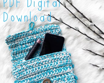 The Wanderlust Clutch PDF crochet PATTERN Download, Crochet clutch, Crochet wristlet, small summertime clutch pattern, cute crochet pouch