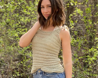 The Take Two Top PDF DIGITAL DOWNLOAD Crochet Pattern, Women's Mesh Crochet Tank Top Pattern, Easy Summer Crochet Pattern, Crochet Tank Top