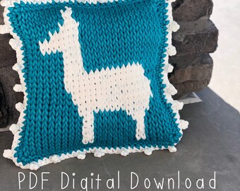 Alpaca Pillow PDF DIGITAL DOWNLOAD Tunisian Crochet Pattern, crochet pillow pattern with alpaca shape, home decor, tunisian video tutorial