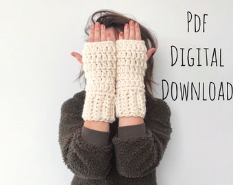 Market Mitts Crochet PDF DIGITAL DOWNLOAD Pattern, fast crochet pattern, one skein crochet, easy crochet, women's gloves, fingerless gloves