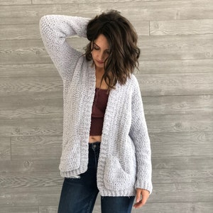 The Cozy Boyfriend Cardigan PDF DIGITAL DOWNLOAD Crochet Pattern, Women's cozy crochet cardigan, Crochet cardigan pattern, cute crochet top image 1