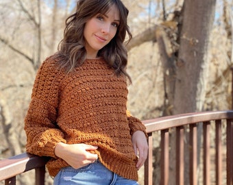 The Stony Shore Pullover PDF DIGITAL DOWNLOAD Crochet Pattern, Women&#39;s Crochet Sweater, Cute Crochet Sweater Pattern, Cozy Oversized Sweater