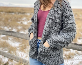 The Stony Shore Cardigan PDF DIGITAL DOWNLOAD Crochet Pattern, Women's Cozy Crochet Sweater, Cute Cardigan Pattern, Easy Crochet Pattern