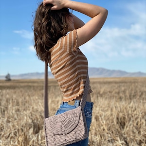 The Whimsy Satchel PDF DIGITAL DOWNLOAD Häkelanleitung, süße Häkeltasche, Cross Body Häkeltasche, Hanf Häkeltasche, gehäkelte Bommeltasche