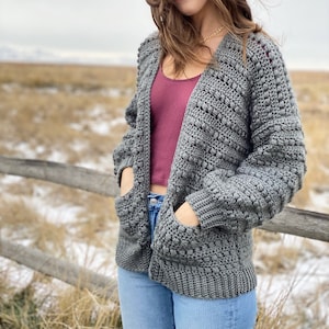 The Stony Shore Cardigan PDF DIGITAL DOWNLOAD Crochet Pattern, Women's Cozy Crochet Sweater, Cute Cardigan Pattern, Easy Crochet Pattern image 1