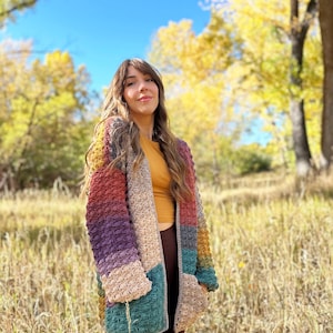 echoes crochet cardigan, crochet sweater, pdf pattern, long mandala cardigan design, easy crochet sweater, cozy and comfy sweater, download, crochet tutorial, evelynandpeter, crochet clothes, how to crochet, oversized sweater pattern, lion brand yarn