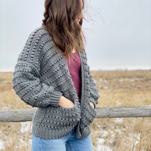 The Stony Shore Cardigan PDF DIGITAL DOWNLOAD Crochet Pattern, Women's Cozy Crochet Sweater, Cute Cardigan Pattern, Easy Crochet Pattern image 2