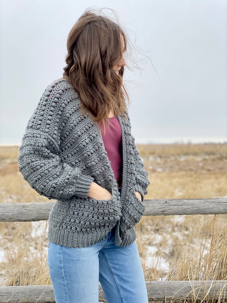 The Stony Shore Cardigan PDF DIGITAL DOWNLOAD Crochet Pattern, Women's Cozy Crochet Sweater, Cute Cardigan Pattern, Easy Crochet Pattern image 2