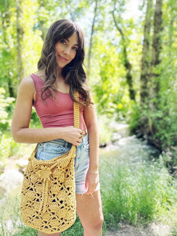 The Sunny Cinch Satchel PDF DIGITAL DOWNLOAD Crochet Pattern, Cute Summer Crochet Bag Pattern, Crossbody Crochet Purse, Crochet Sun Bag