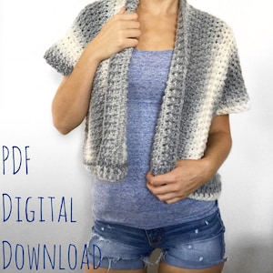 The Lazy Day Cardigan PDF DIGITAL DOWNLOAD Crochet Pattern, Women&#39;s crochet cardigan pattern, crochet shrug, crochet sweater, easy pattern