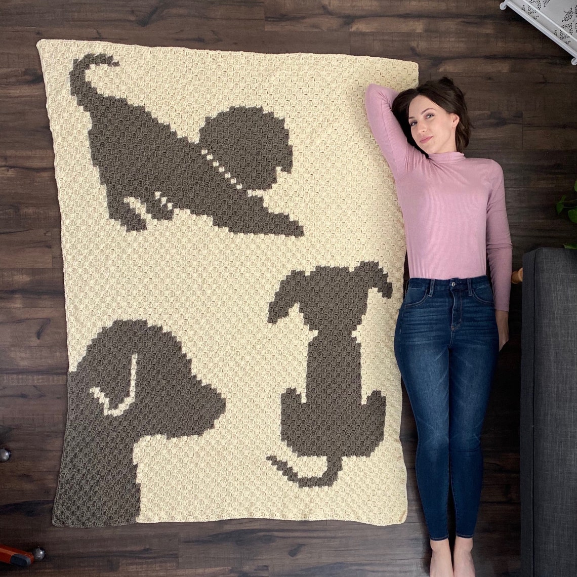 Draped in Dogs Afghan PDF DIGITAL DOWNLOAD Crochet Pattern Etsy