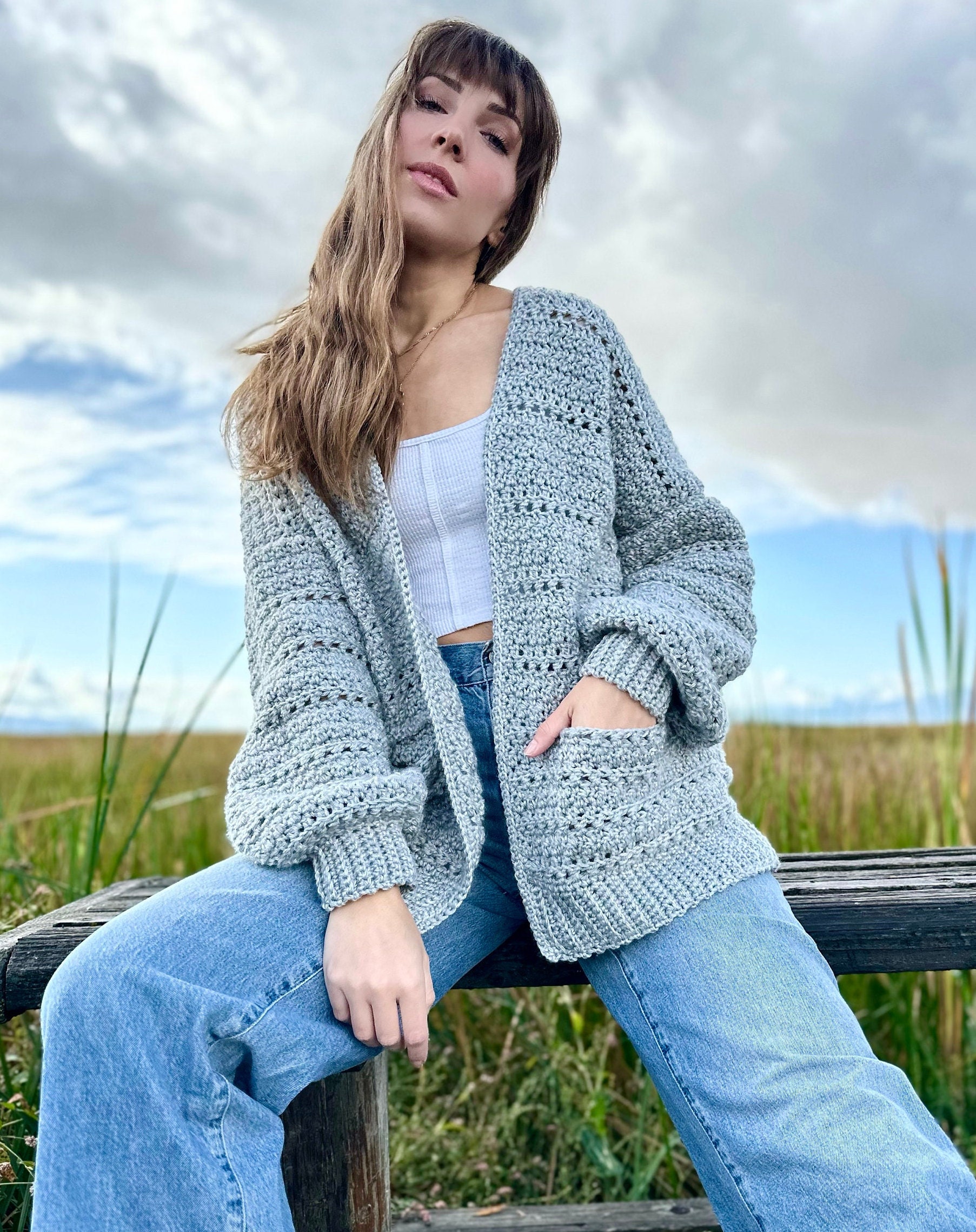 The Foggy Shores Cardigan PDF DIGITAL DOWNLOAD Crochet Pattern