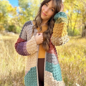 echoes crochet cardigan, crochet sweater, pdf pattern, long mandala cardigan design, easy crochet sweater, cozy and comfy sweater, download, crochet tutorial, evelynandpeter, crochet clothes, how to crochet, oversized sweater pattern, lion brand yarn