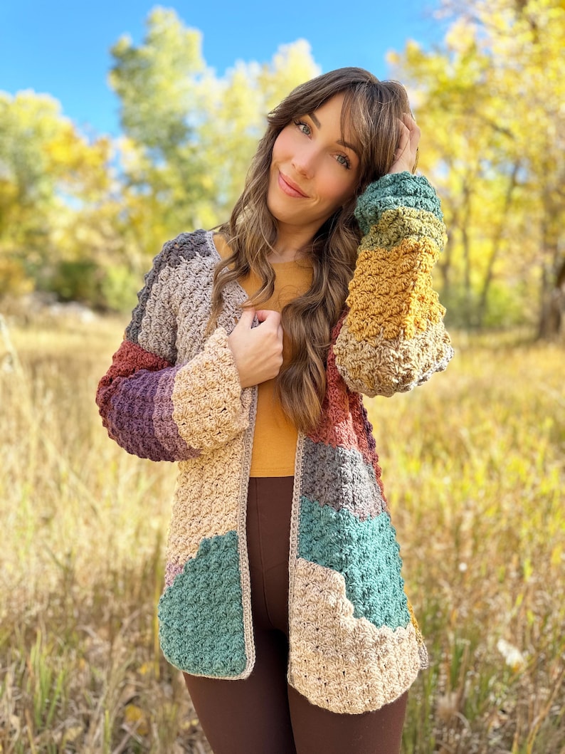 echoes crochet cardigan, crochet sweater, pdf pattern, long mandala cardigan design, easy crochet sweater, cozy and comfy sweater, download, crochet tutorial, evelynandpeter, crochet clothes, how to crochet, oversized sweater pattern, lion brand yarn