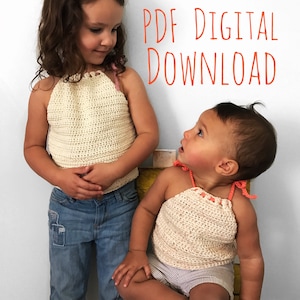 The Daffodil Top crochet pattern, PDF DIGITAL DOWNLOAD, kids tank top crochet pattern, baby summer tank top crochet pattern, little girl top