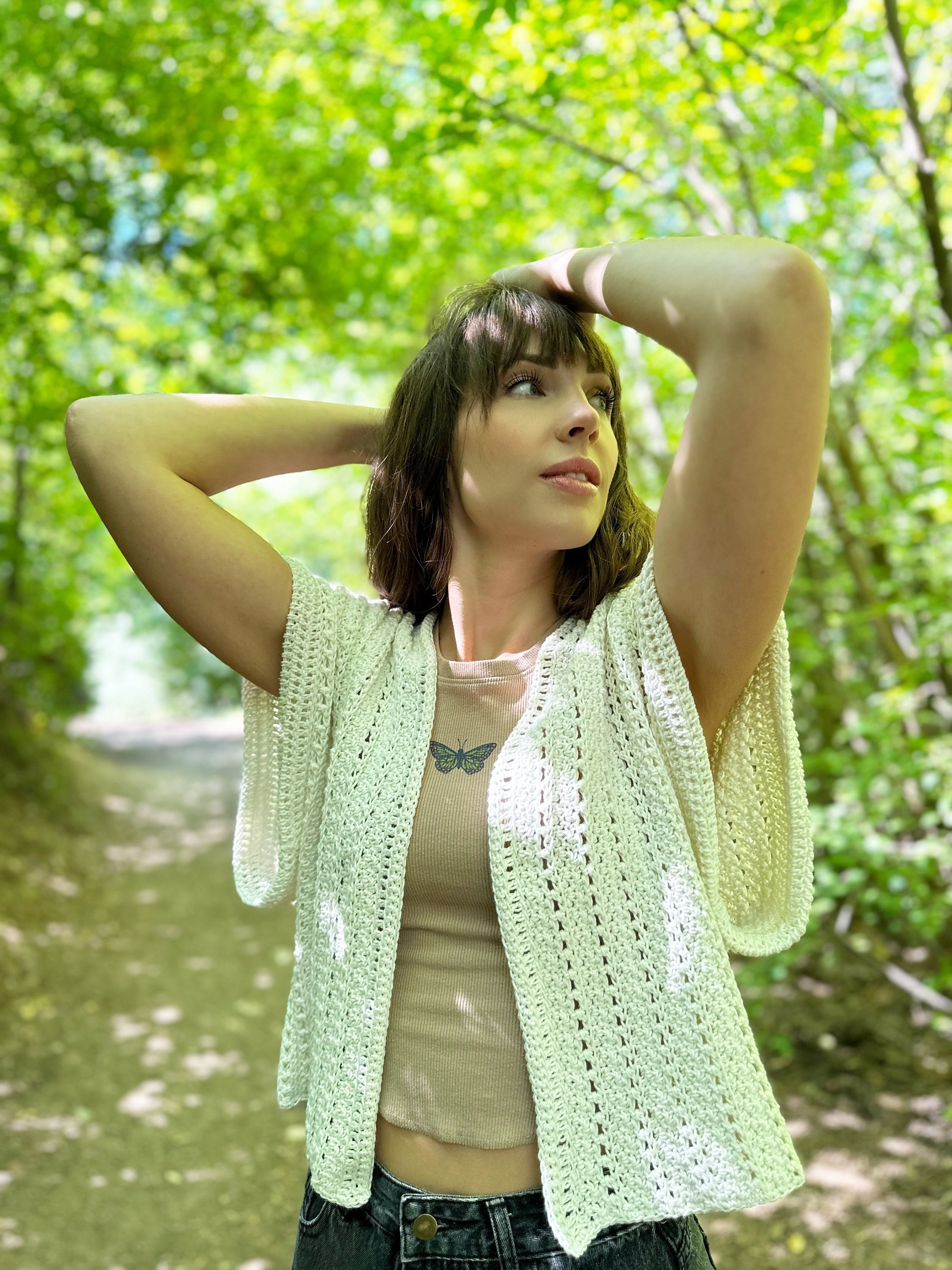 The Sailor Cardigan PDF DIGITAL DOWNLOAD Crochet Pattern, Women's Crochet Sweater Pattern, Cute Oversized Sleeve Crochet Top For Beginners