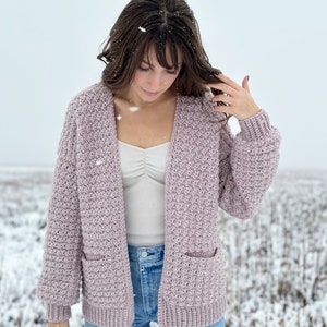 The Kiah Cardigan PDF DIGITAL DOWNLOAD Crochet Pattern, Women's Crochet Cardigan Pattern, Cute Crochet Cardigan With Pockets, Easy Crochet image 3