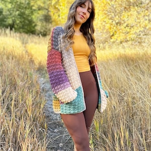 echoes crochet cardigan, crochet sweater, pdf pattern, long mandala cardigan design, easy crochet sweater, cozy and comfy sweater, download, crochet tutorial, evelynandpeter, crochet clothes, how to crochet, oversized sweater pattern, lion brand yarn