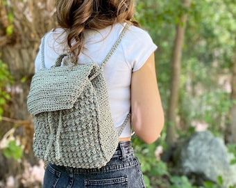 The Betty Backpack PDF DIGITAL DOWNLOAD Crochet Pattern, Mini Crochet Cording Backpack Pattern, Cute Crochet Bag, Small Crochet Backpack