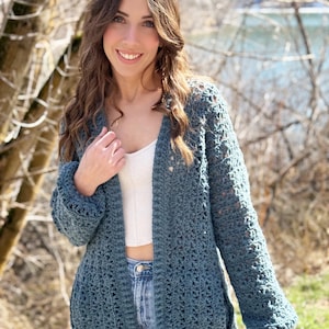 The Towhee Cardigan PDF DIGITAL DOWNLOAD Crochet Pattern, Women&#39;s Crochet Sweater Pattern, How To Crochet A Cozy Cardigan With Pockets