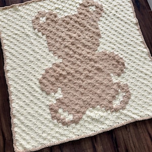 Teddy Bear Blanket PDF DIGITAL DOWNLOAD c2c Crochet Pattern, Teddy Bear Baby Blanket, Crochet Baby Mat, Crochet Baby Blanket Bear Pattern