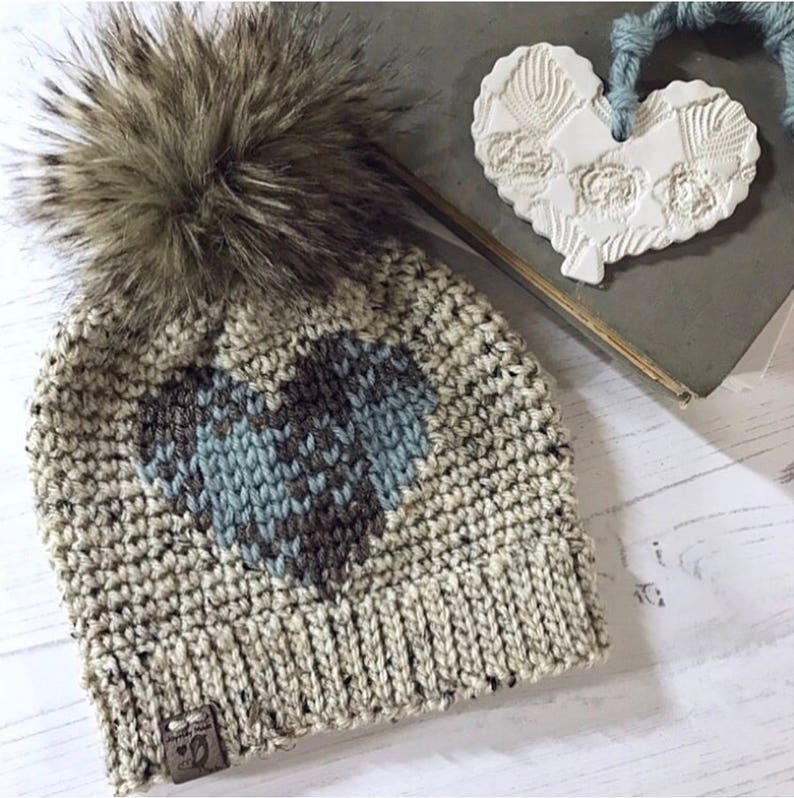 Plaid About You Beanie PDF DIGITAL DOWNLOAD Crochet Pattern, plaid heart hat crochet pattern gingham beanie, winter plaid hat, buffalo plaid image 4