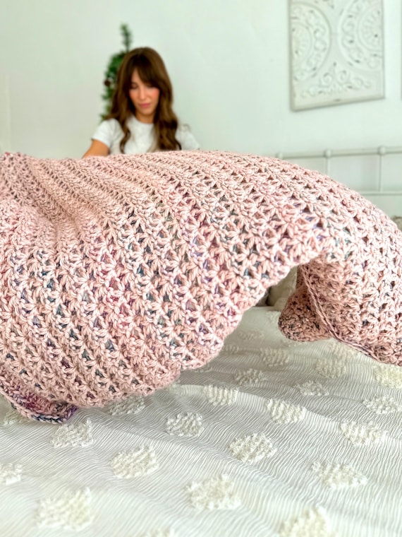 The Starlight View Throw PDF DIGITAL DOWNLOAD Crochet Pattern, Cozy Super Bulky Crochet Blanket Pattern, Easy Mesh Crochet Afghan