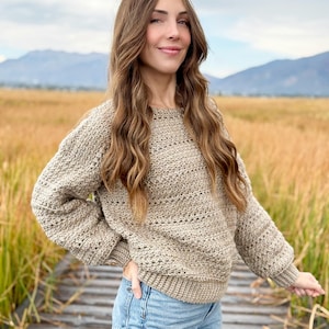 The Foggy Shores pull PDF TÉLÉCHARGEMENT NUMÉRIQUE, motif au crochet, motif pull au crochet pour femme, tutoriel de pull au crochet confortable surdimensionné