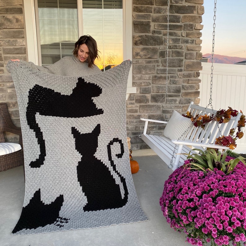 Covered In Cats Afghan PDF DIGITAL DOWNLOAD Crochet Pattern, Corner 2 Corner Crochet Cat Afghan Blanket, Giant Cute Cat Blanket Pattern, image 8