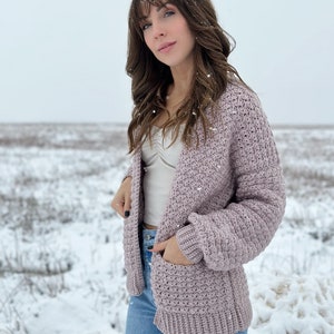 The Kiah Cardigan PDF DIGITAL DOWNLOAD Crochet Pattern, Women's Crochet Cardigan Pattern, Cute Crochet Cardigan With Pockets, Easy Crochet image 4