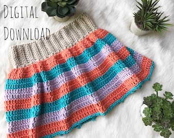 The Lola Skirt PDF DIGITAL Crochet PATTERN Download, Kids skirt crochet pattern, toddler crochet skirt pattern, ruffle skirt crochet pattern