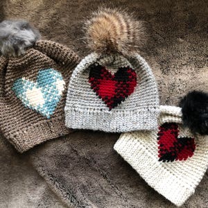 Plaid About You Beanie PDF DIGITAL DOWNLOAD Crochet Pattern, plaid heart hat crochet pattern gingham beanie, winter plaid hat, buffalo plaid image 2