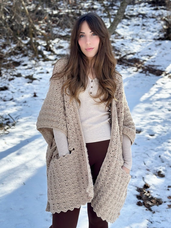The Woodlands Blanket Wrap PDF DIGITAL DOWNLOAD Crochet Pattern, Cozy and Oversized Blanket Wrap, Beginner Friendly Crochet Wrap Tutorial