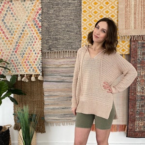 Happy At Home Hoodie PDF DIGITAL DOWNLOAD Crochet Pattern, Women's Crochet Hoodie Pullover Sweater Pattern, Oversized Pullover Crochet Top image 4