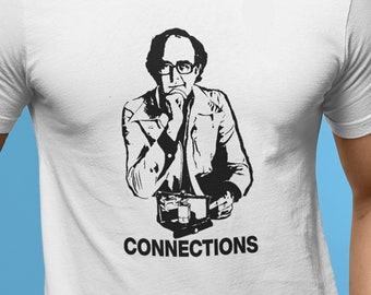 T-shirt Connections, maglietta James Burke, t-shirt BBC, t-shirt documentario, t-shirt storia, maglietta scienza, camicia tuta per il tempo libero, relè elettrico