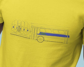 Tshirt Halifax Bus Shelter, maglietta Bubble Halifax Transit, t-shirt Nova Scotia anni 1970, t-shirt Metro Transit, maglia GM New Look Bus