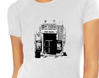 T-shirt Wormwood's Cinema ladies, t-shirt Cinema, t shirt film di repertorio alternativo, tshirt Halifax, camicia da intrattenimento Nova Scotia