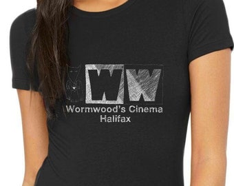 T-shirt Wormwood's Cinema Ladies, T-shirt Cinema, T-shirt Cinema Theater, T-shirt Halifax, T-shirt Nuova Scozia, Camicia repertorio alternativo