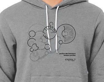 UPS, Felpa con cappuccio Brewers of Canada Pavilion, Felpa Brasseurs, Maglione Expo 67, Maglione Montreal, Architettura moderna, Pullover 1967, Expo67