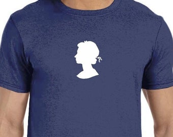 Young Queen Elizabeth II Silhouette T-Shirt, QEII tshirt, Cameo Tee, Monarchy t shirt, 20th Century Tshirt, Mens womens t-shirt, unisex tee