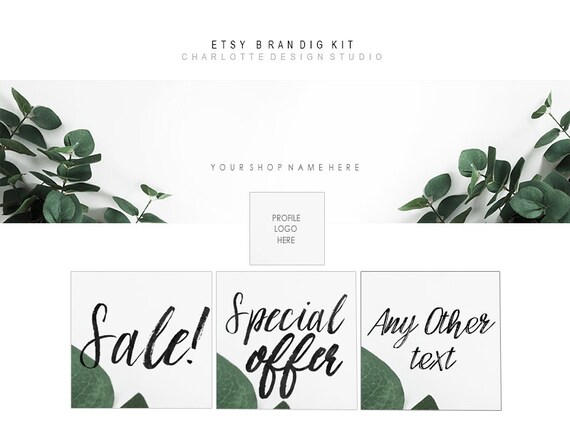 Download Etsy Banner Stock Photography Eucaliptus Styled Mock Up Etsy PSD Mockup Templates