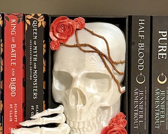Skull with Thorn & Rose Book Nook