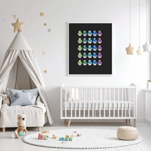 Cupcakes Art, download digitale, stampabile fino a 16 x 20 pollici, opera d&#39;arte originale, decorazione per la cameretta dei bambini, arte da cucina, colori dell&#39;arcobaleno, un regalo fantastico!