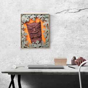 Tiki, Digital Download, Hawaiian God of Money, Printable up to 16 x 20”, Great in Any Decor, Perfect for Tiki lovers!