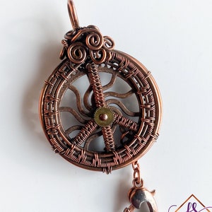 Steampunk peace sign pendant, hippy necklace, steampunk peace sign, copper peace sign, FreeStyles Jewelry, peace sign necklace, wire weave