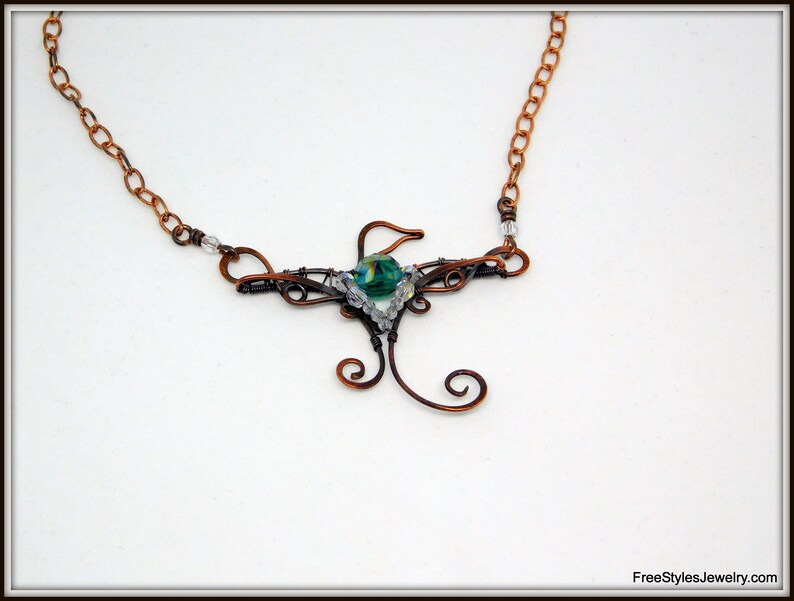Copper Wire Wrapped Bird Pendant Wire Wrapped Necklace Wire Etsy