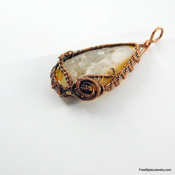 FreeStyles Jewelry Wire Wrapped DruzyQuartz Copper Drusy | Etsy